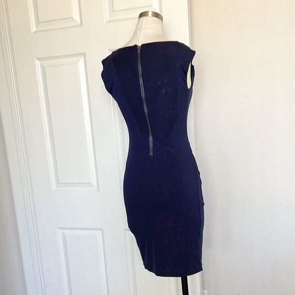 Alice + Olivia Annabelle Dress Navy Blue Sparkly Bodycon - Picture 7 of 8